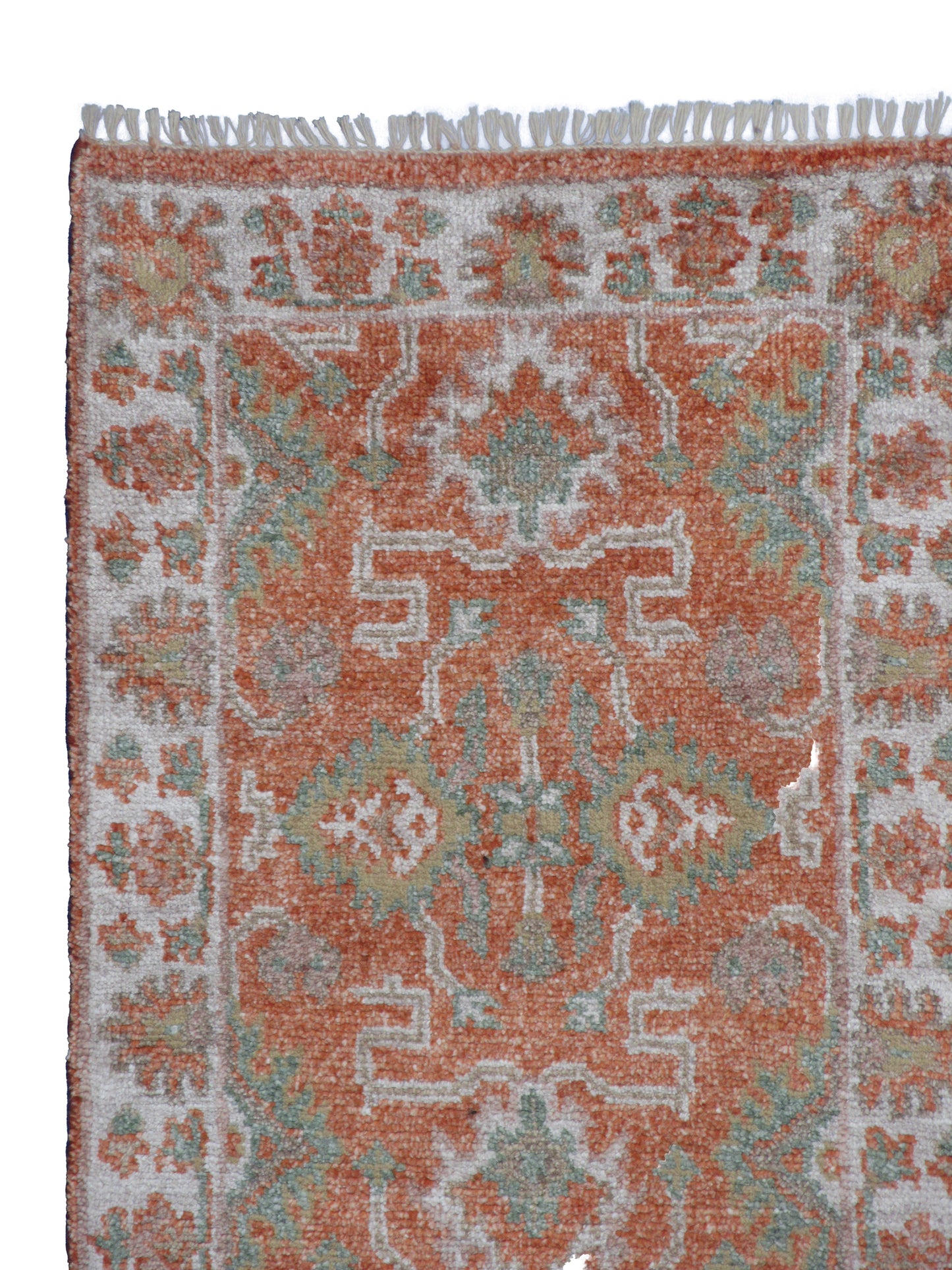 Rust/ Ivory Silk Runner Rug 9.9X2.6 Feet Hand Knotted Area Rug Home Decor