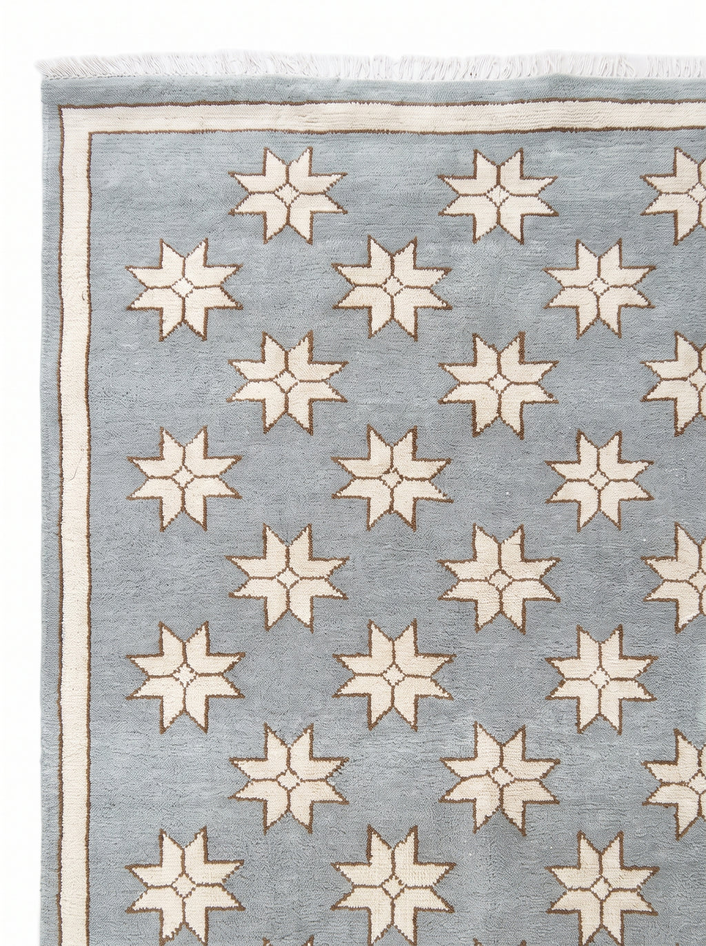 Gray Star Hand-Knotted Wool Rug – Custom Made