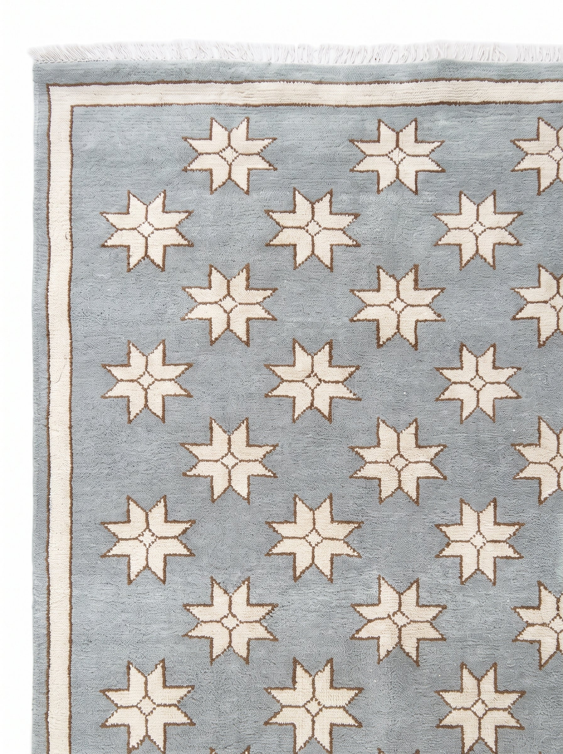Gray Star Hand-Knotted Wool Rug – Custom Made