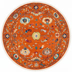 Rust Orange Oushak Hand-Knotted Wool Rug – Custom Made