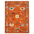 Rust Orange Oushak Hand-Knotted Wool Rug – Custom Made