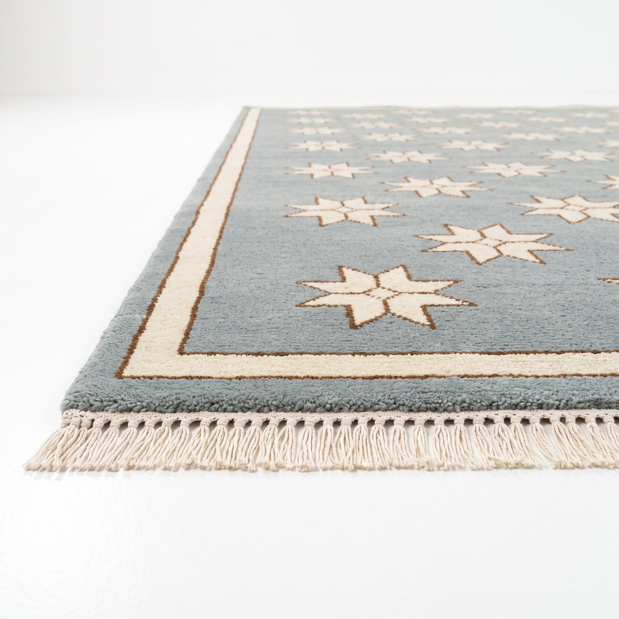 Gray Star Hand-Knotted Wool Rug – Custom Made