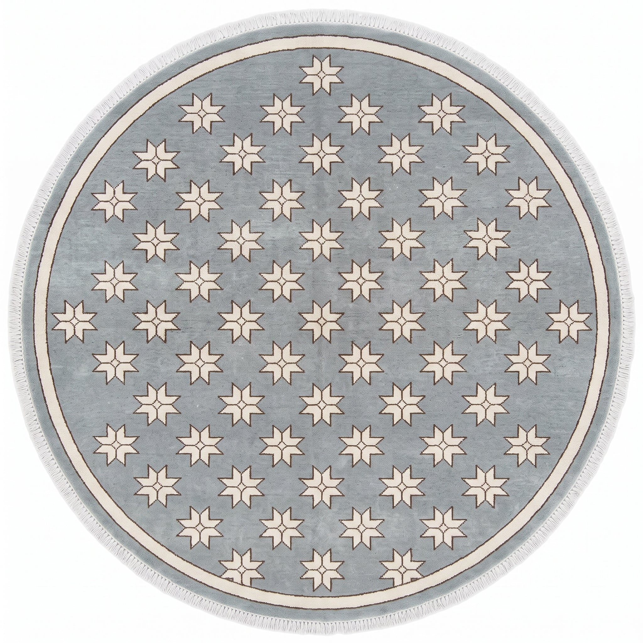 Gray Star Hand-Knotted Wool Rug – Custom Made
