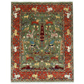Green Animal Garden Hand-Knotted Wool Rug – Vanraj, Custom Made