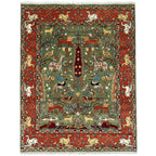 Green Animal Garden Hand-Knotted Wool Rug – Vanraj, Custom Made