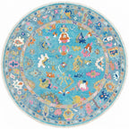 Turquoise Blue Oushak Hand-Knotted Wool Rug – Custom Made
