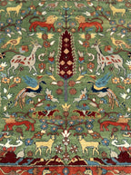 Green Animal Garden Hand-Knotted Wool Rug – Vanraj, Custom Made