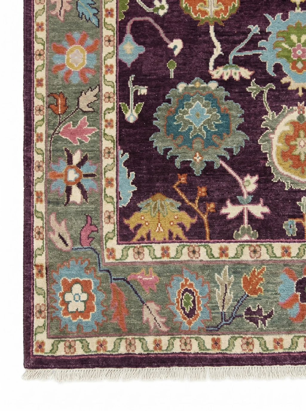 Plum Oushak Hand-Knotted Wool Rug – Custom Made