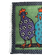 Colorful Hen Hand-Knotted Wool Runner Rug – Rangili, Custom Made