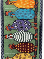 Colorful Hen Hand-Knotted Wool Runner Rug – Rangili, Custom Made
