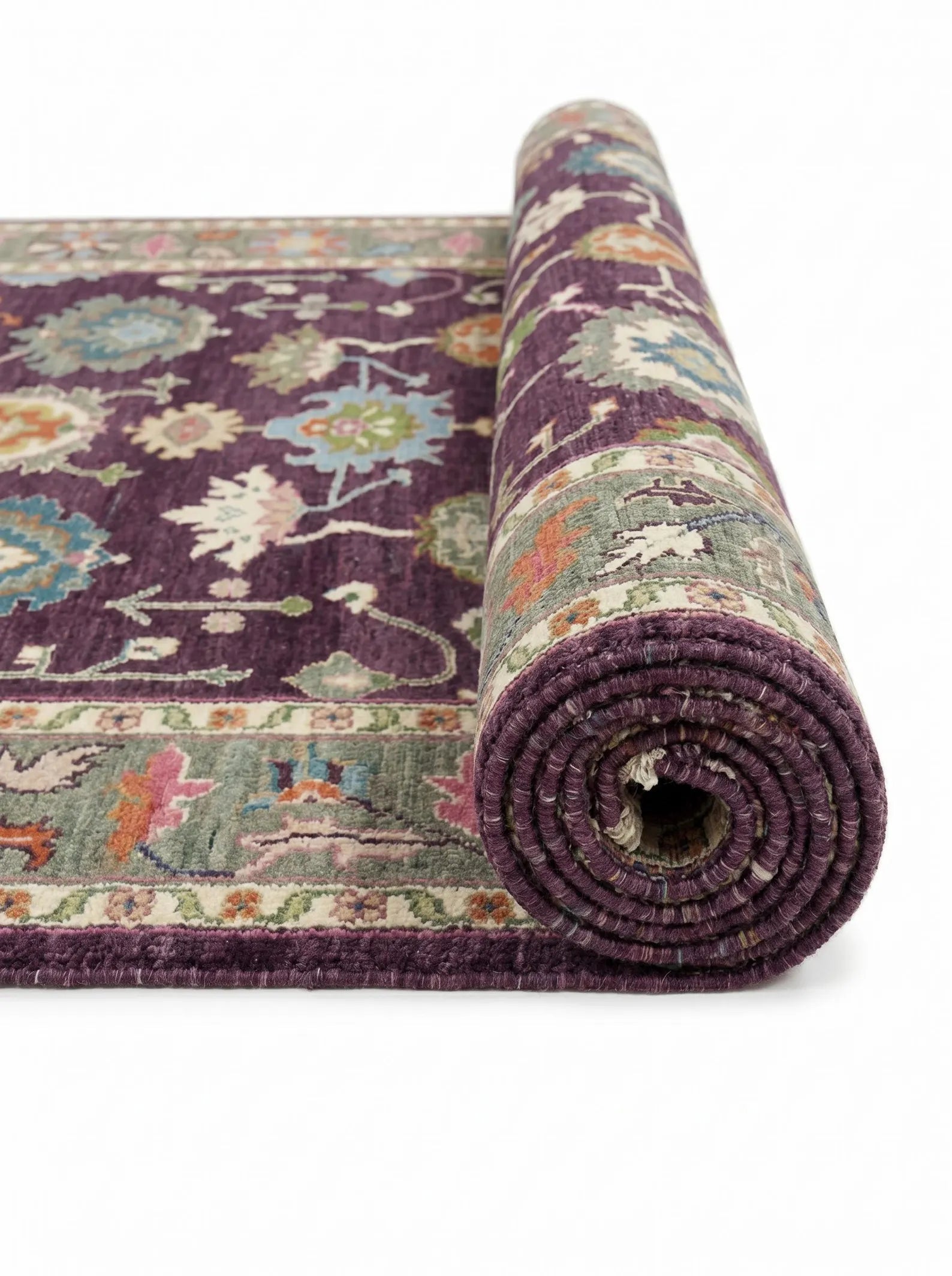 Plum Oushak Hand-Knotted Wool Rug – Custom Made