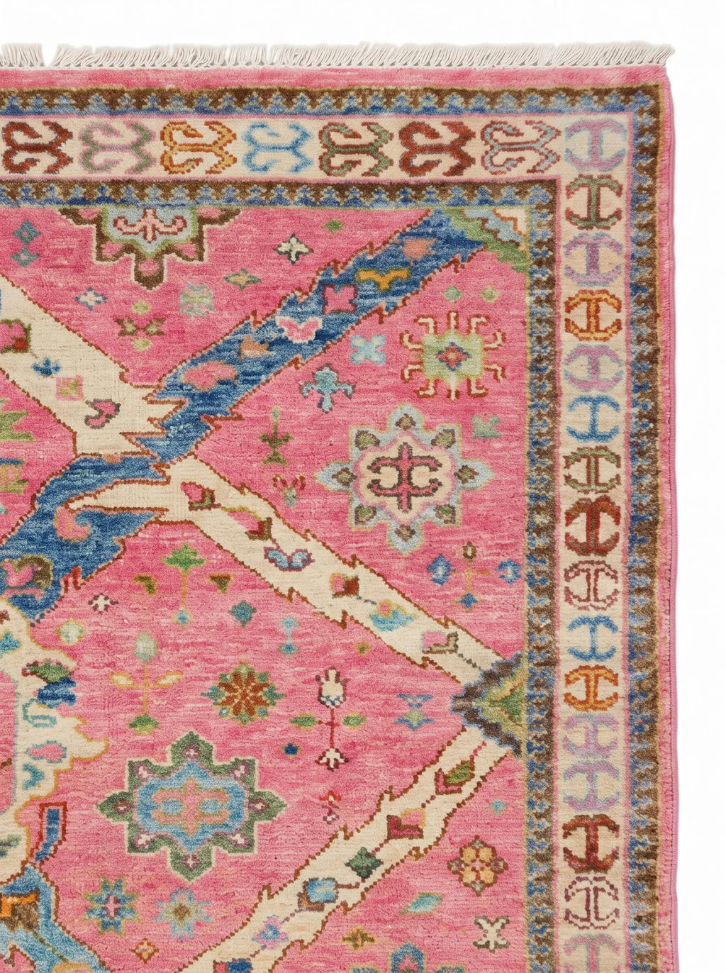 Pink Diamond Oushak Hand-Knotted Wool Rug – Custom Made