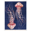 Navy Jellyfish Hand-Knotted Wool Rug – Sagarika, Custom Made